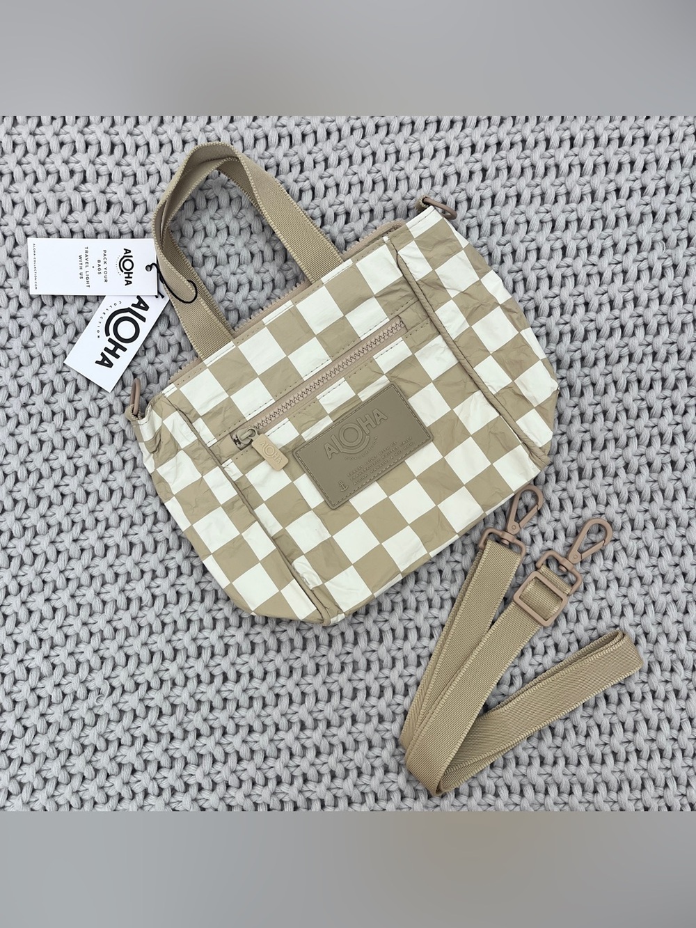 Aloha collection• Crossbody Bag CHECKMATE Cream on Dune